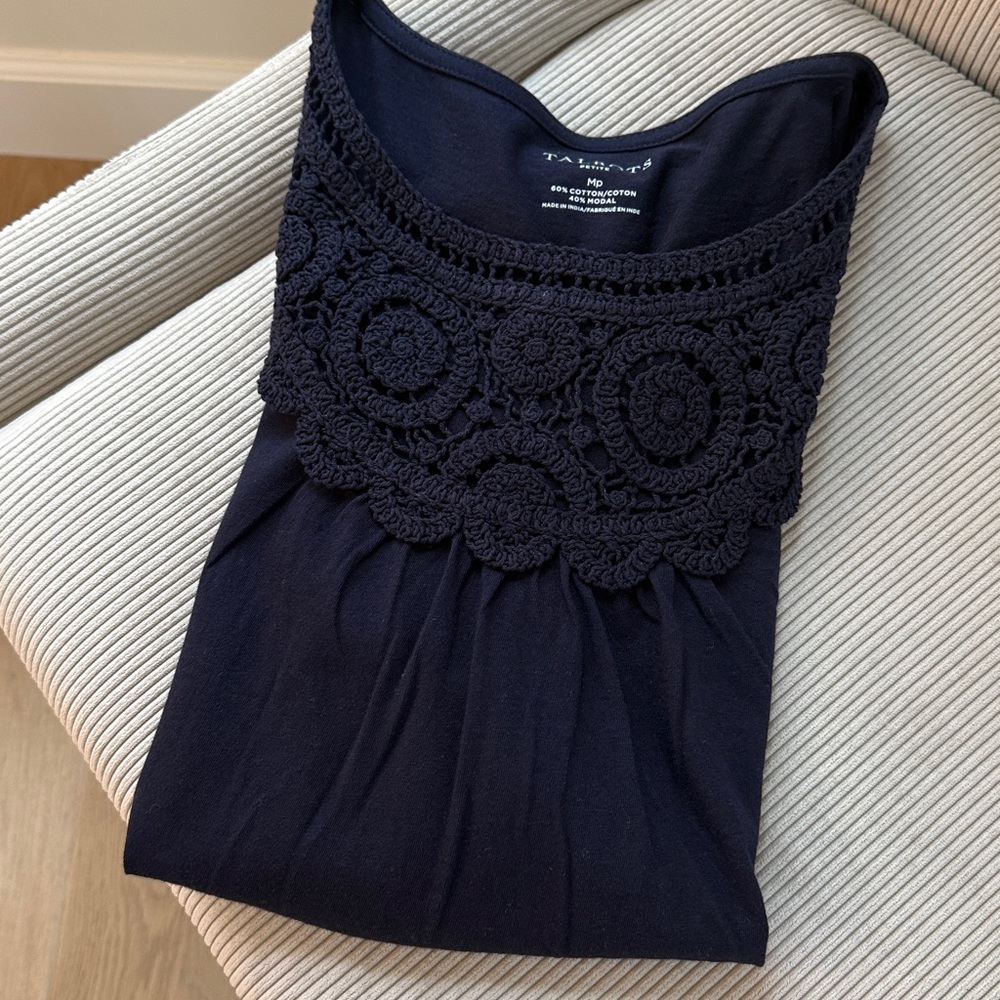 Talbots Navy Embellished Tank Top